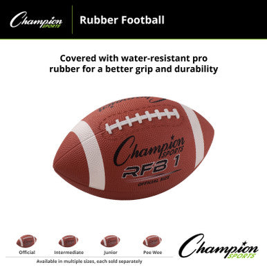 Champion Sports RFB Rubber Football - Ea