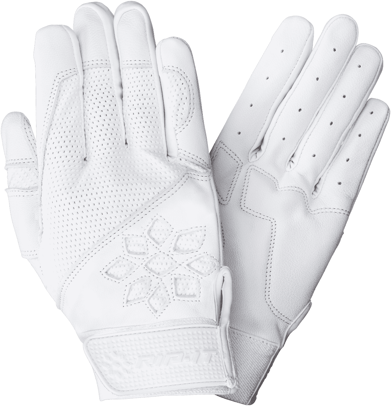 RIP-IT Blister Control  Pro Women's Softball Batting Gloves - White