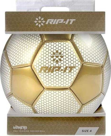 RIT-IT Women's Pro Training Soccer Ball - White Gold - HIT a Double - 1