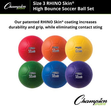 Champion Sports RSSET Rhino Skin High Bounce Soccer Ball - Set