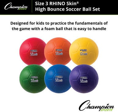 Champion Sports RSSET Rhino Skin High Bounce Soccer Ball - Set