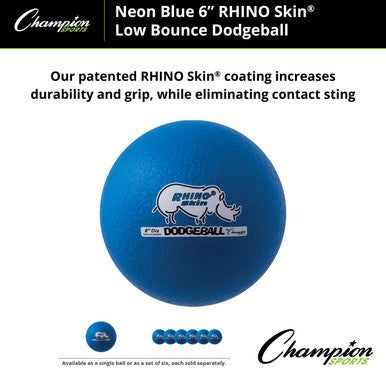 Champion Sports RXD6 6&quot; Rhino Skin Low Bounce Dodgeball - Ea