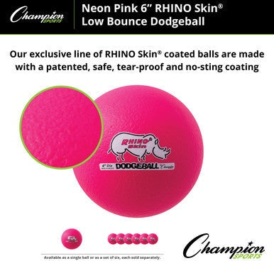 Champion Sports RXD6 6&quot; Rhino Skin Low Bounce Dodgeball - Ea