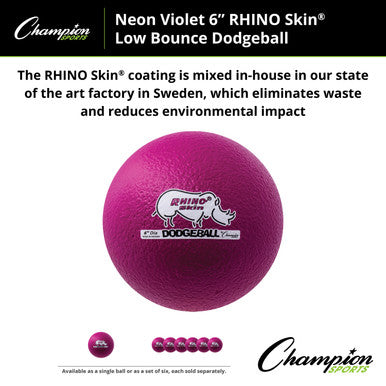 Champion Sports RXD6 6&quot; Rhino Skin Low Bounce Dodgeball - Ea