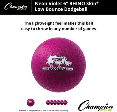 Champion Sports RXD6 6&quot; Rhino Skin Low Bounce Dodgeball - Ea