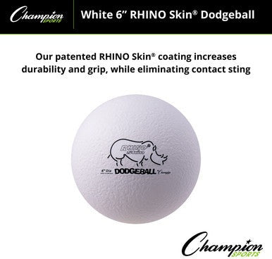 Champion Sports RXD6 6&quot; Rhino Skin Low Bounce Dodgeball - Ea