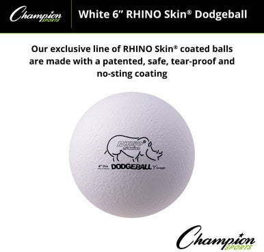 Champion Sports RXD6 6&quot; Rhino Skin Low Bounce Dodgeball - Ea