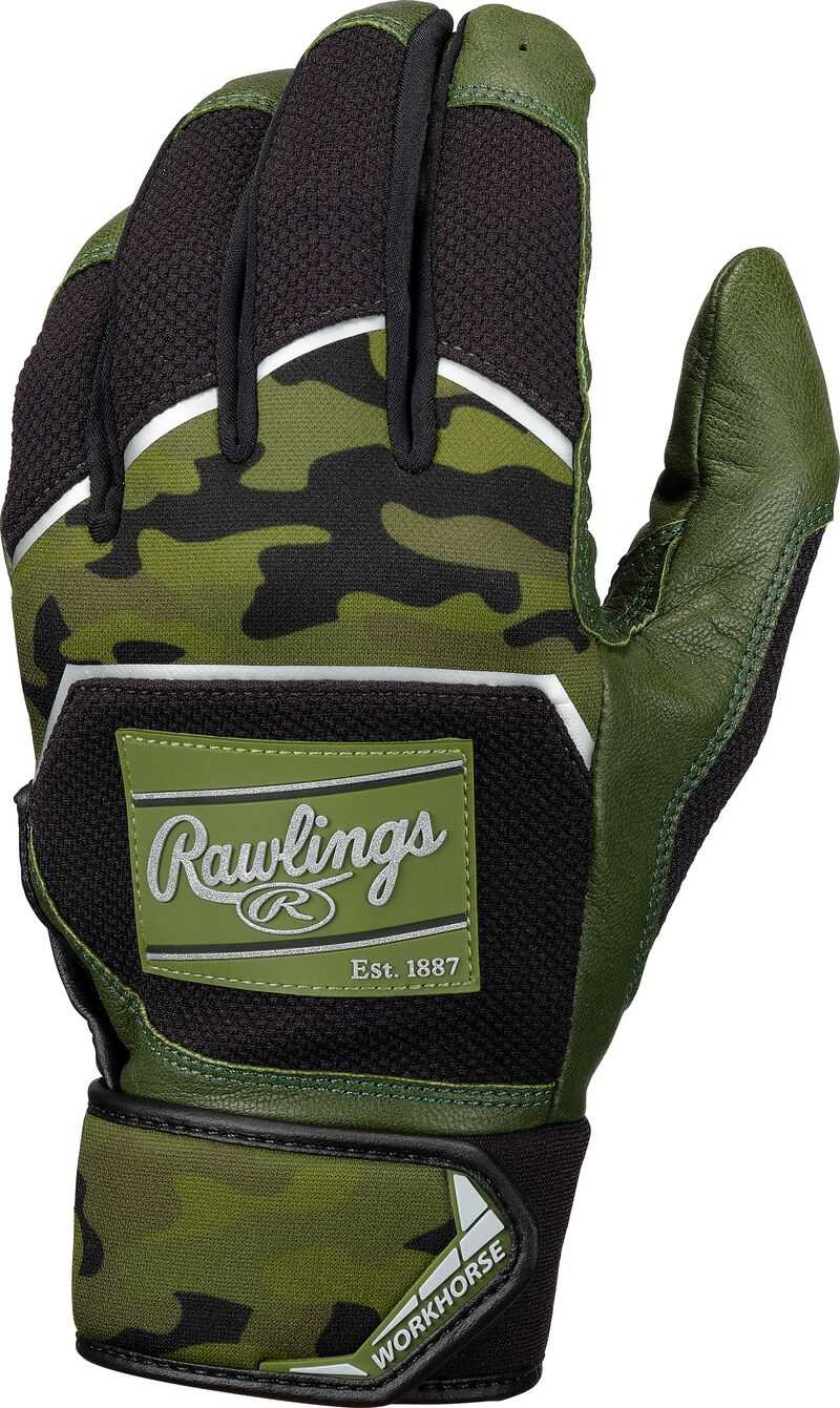Rawlings 2024 Workhorse Youth Batting Gloves - Army Camo - HIT a Double - 1