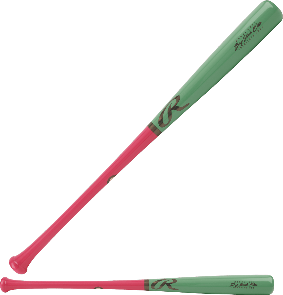 Rawlings Big Stick Elite 271 Maple Wood Baseball Bat - Red Green - HIT a Double - 1