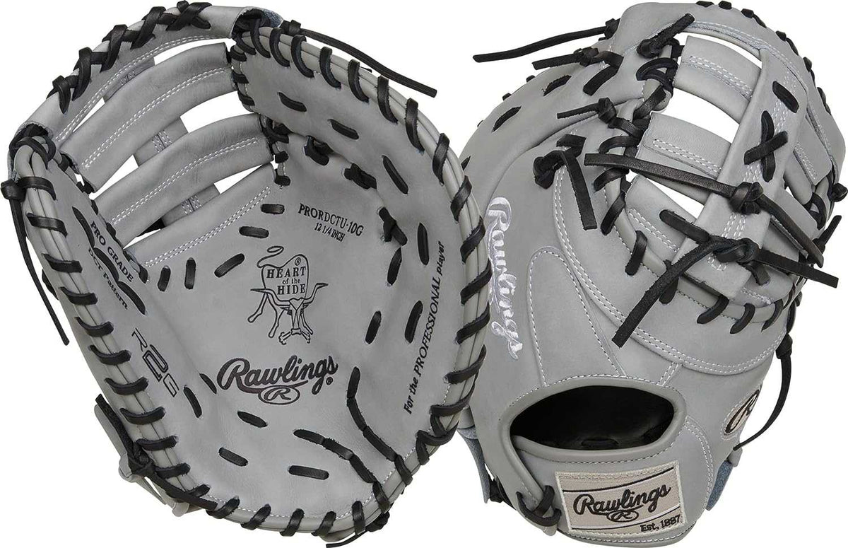 Rawlings Heart of the Hide Contour 12.25&quot; 1st Base Mitt PRORDCTU-10G - Gray Black - HIT a Double - 3