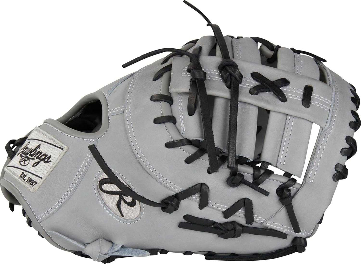 Rawlings Heart of the Hide Contour 12.25&quot; 1st Base Mitt PRORDCTU-10G - Gray Black - HIT a Double - 4