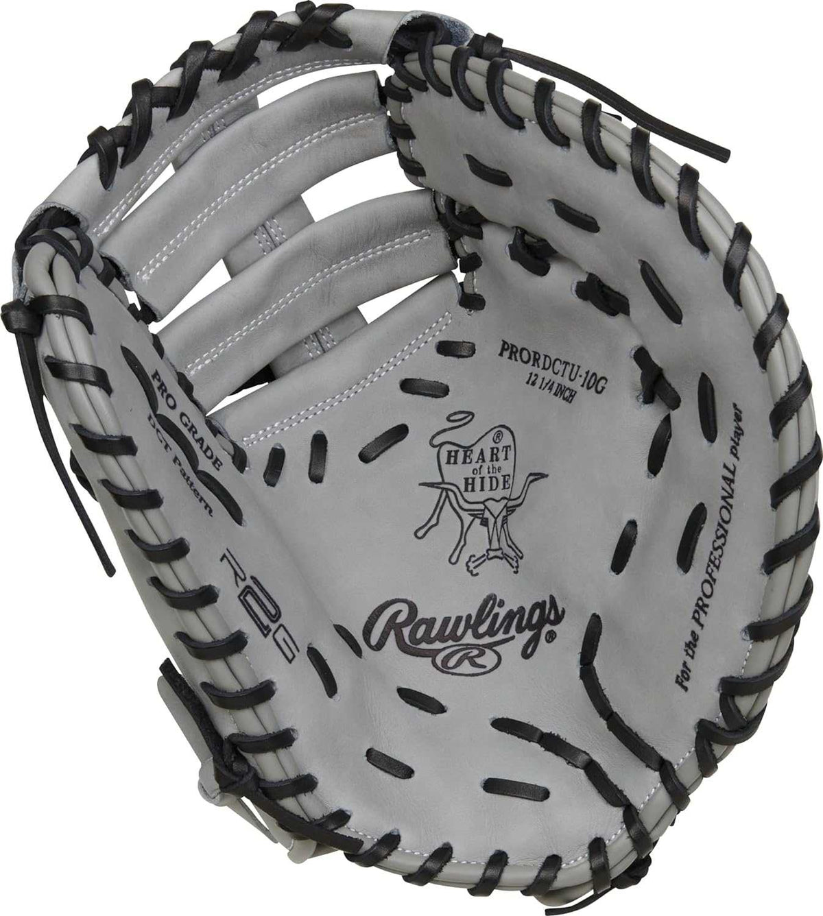 Rawlings Heart of the Hide Contour 12.25&quot; 1st Base Mitt PRORDCTU-10G - Gray Black - HIT a Double - 2