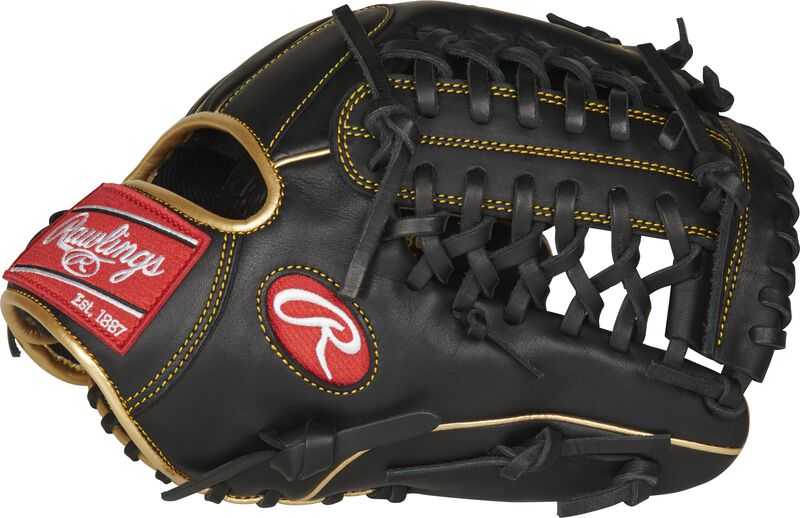 Rawlings R9 Series 11.75&quot; 200-Pattern Infield Pitcher Glove R9205-4BG - Black Gold - HIT a Double - 3