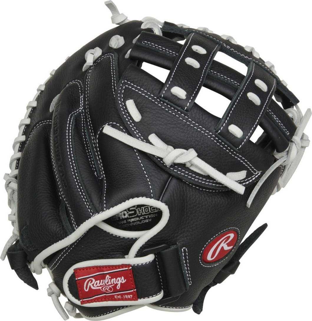 Rawlings Shut Out Series 31.50&quot; Fastpitch Catcher&#39;s Mitt RSOCM315BW - Black White - HIT a Double - 1