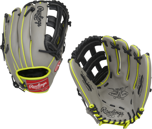 Rawlings Select Pro Lite Aaron Judge 12.00” Youth Utility Glove SPL120AJG - Gray Black Yellow