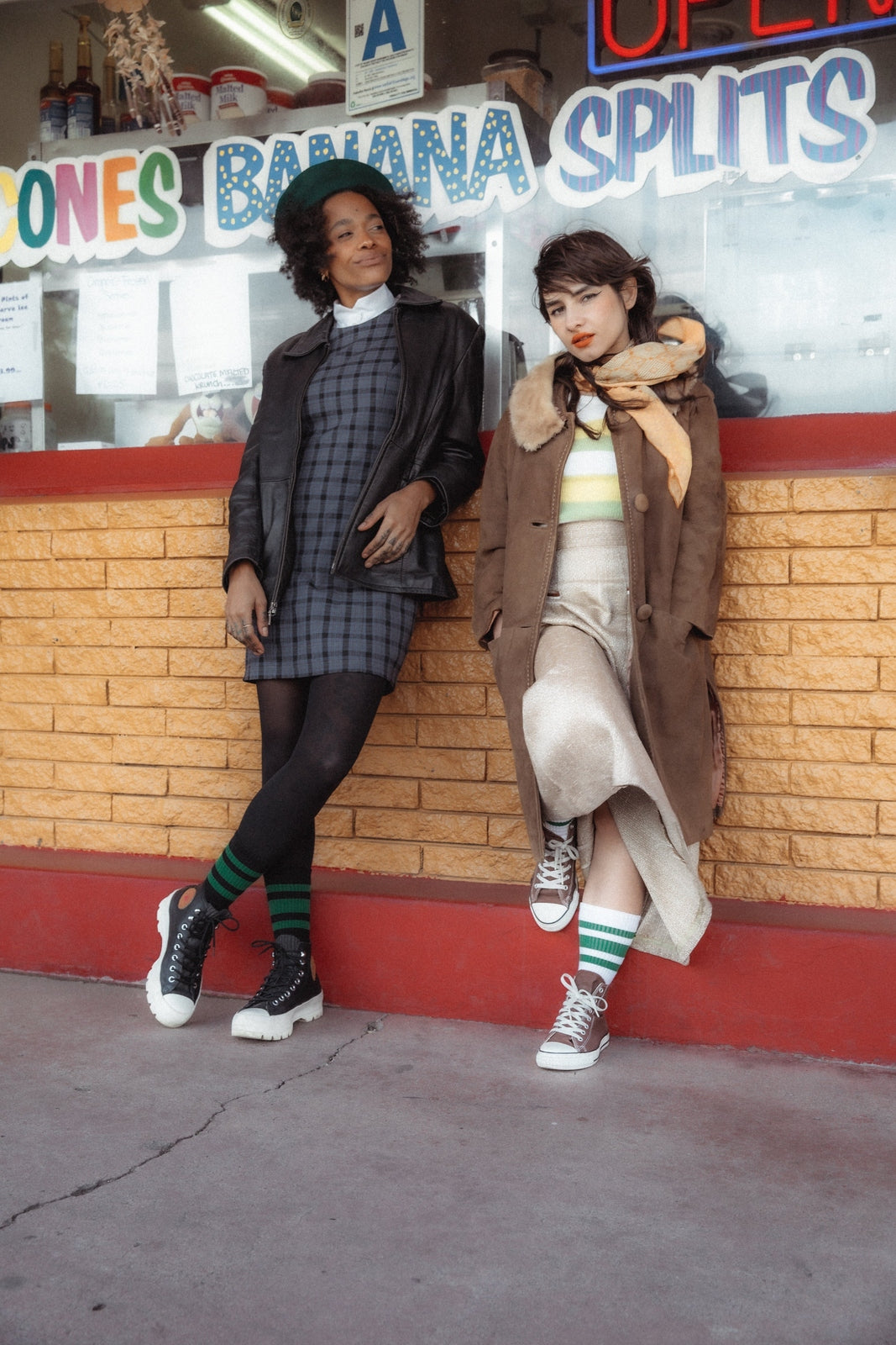 SOCCO Green Striped Socks - Black