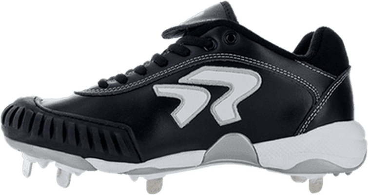 Ringor Dynasty 2.0 Women's Metal Softball Cleats with Pitching Toe - Black