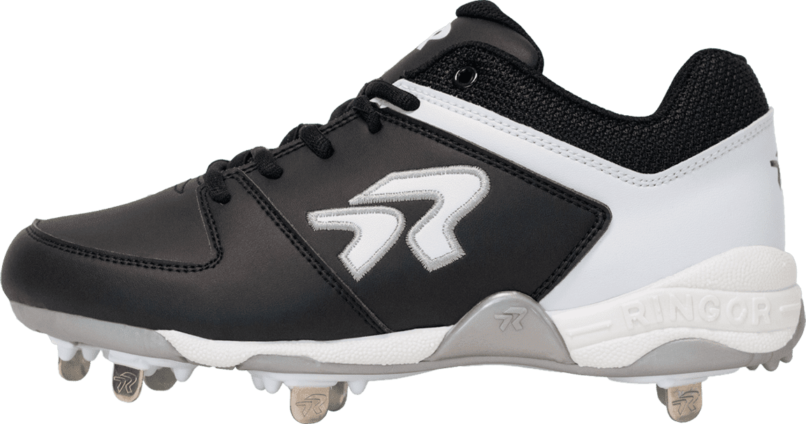 Ringor Flite Women's Metal Softball Cleats - Black