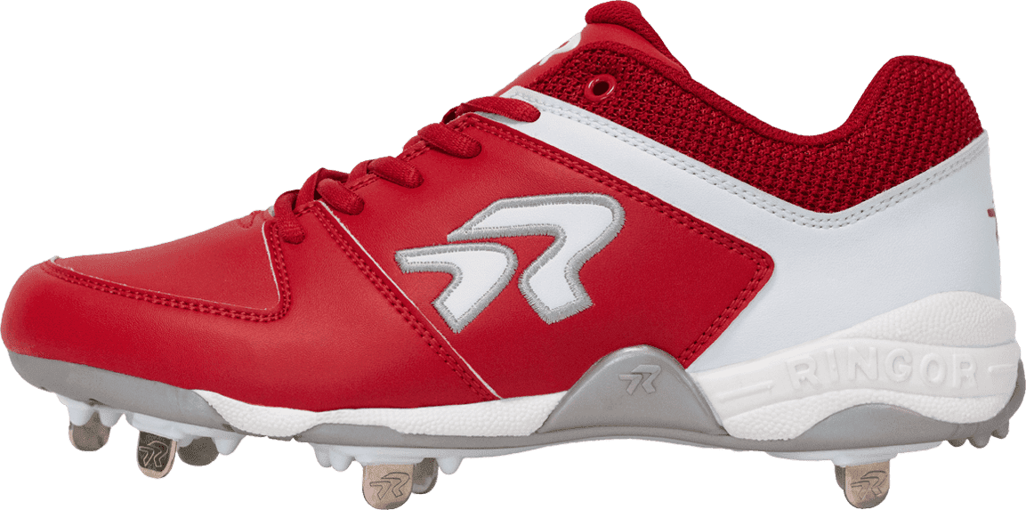 Ringor Flite Women's Metal Softball Cleats - Red