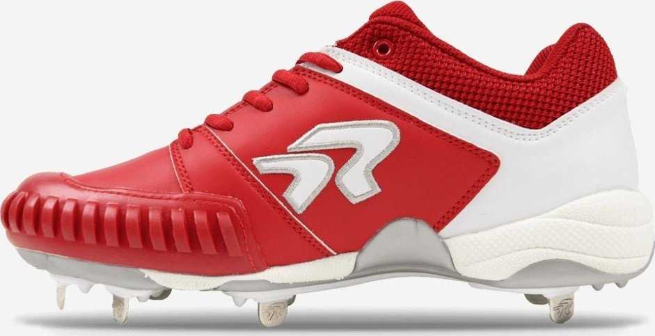 Ringor Flite Women's Metal Softball Cleats with Pitching Toe - Red