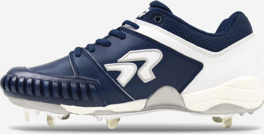 Ringor Flite Women's Metal Softball Cleats with Pitching Toe - Navy