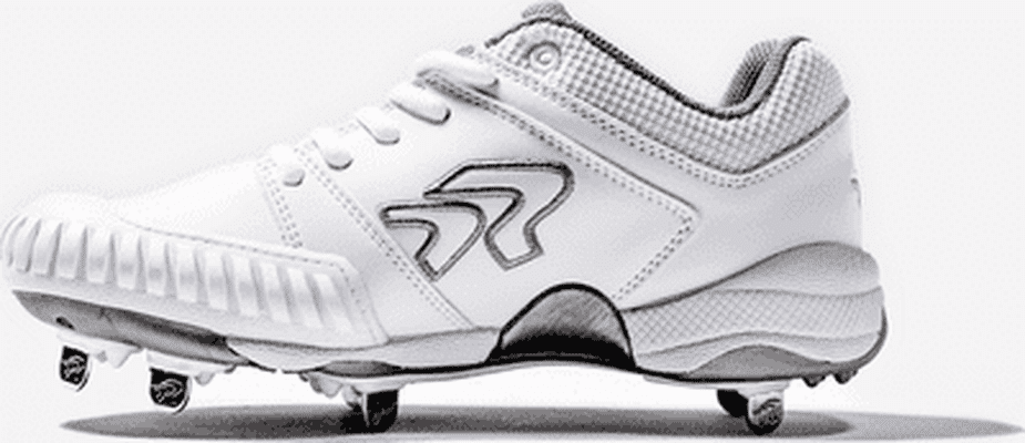 Ringor Flite Women's Metal Softball Cleats with Pitching Toe - White