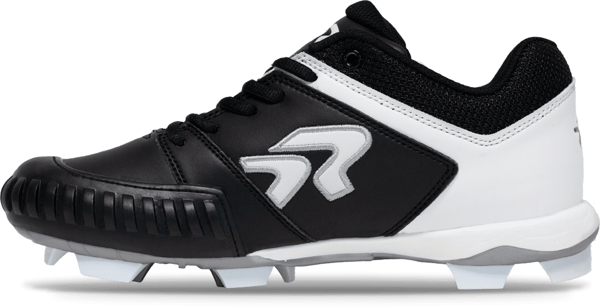 Ringor Flite Women's Molded Softball Cleats with Pitching Toe - Black