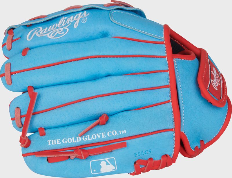 Rawlings Sure Catch 10.00" Jacob deGrom Baseball  Utility Glove SC100JDCB - Columbia Blue Red - HIT a Double - 5