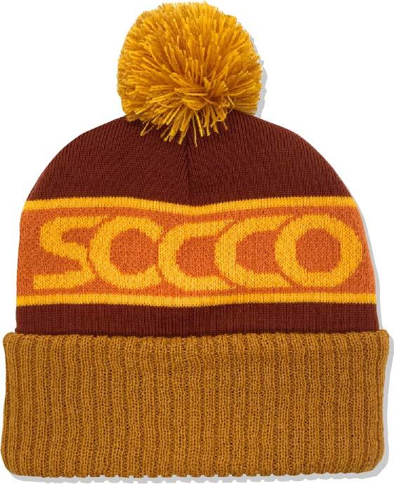 SOCCO Pom Beanie - Rust & Gold