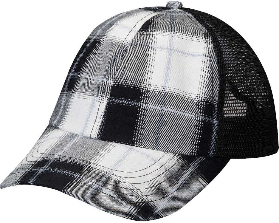 Adams Headwear VB101 Vibe Cap - White  Black Plaid
