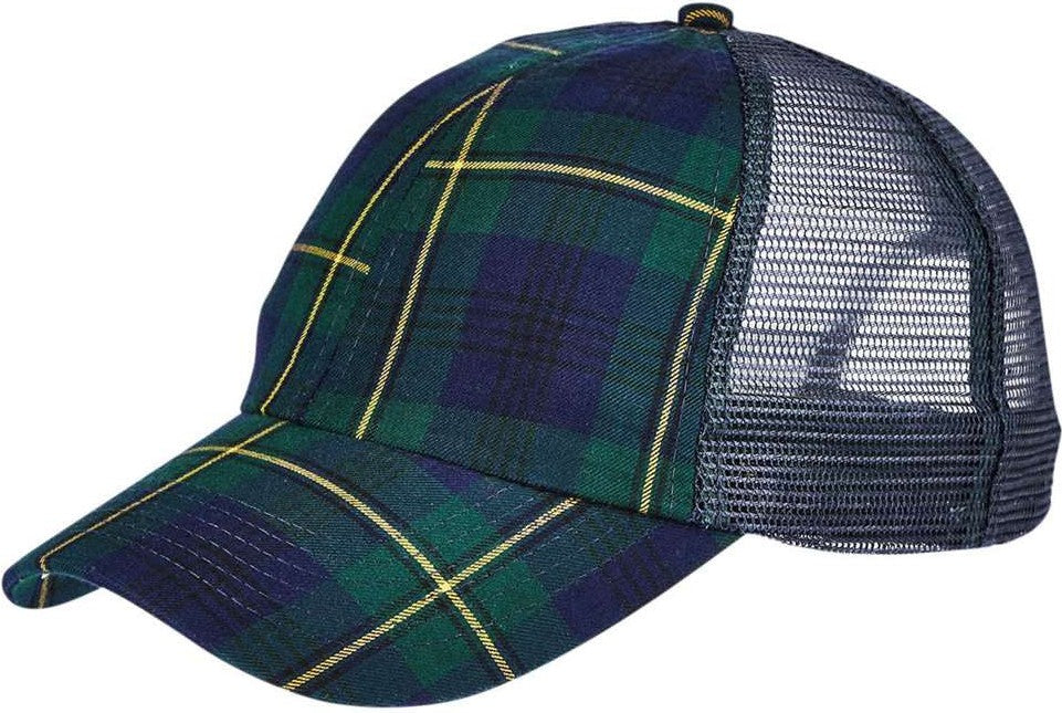 Adams Headwear VB101 Vibe Cap - Forest  Navy Plaid