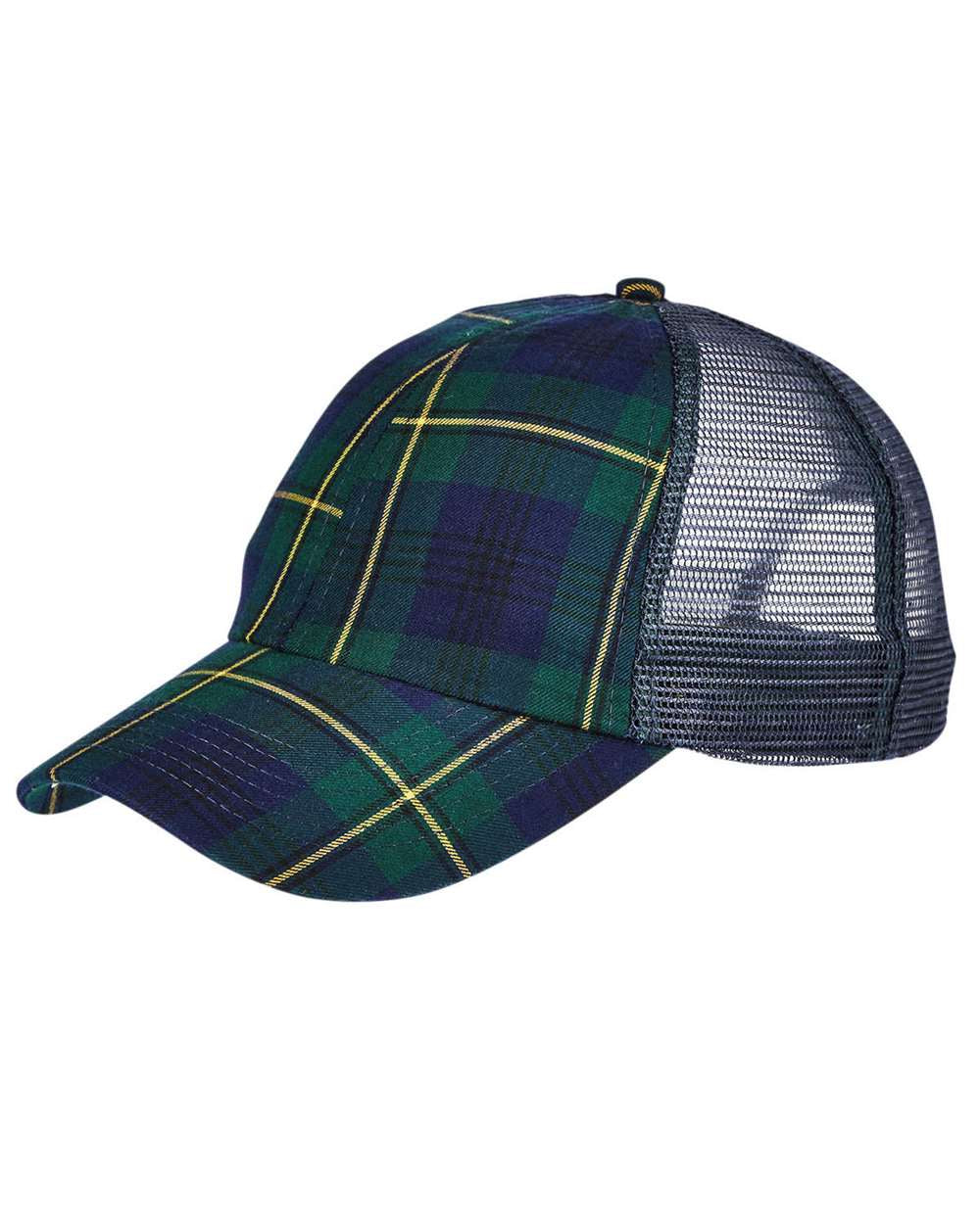 Adams Headwear VB101 Vibe Cap - Forest  Navy Plaid