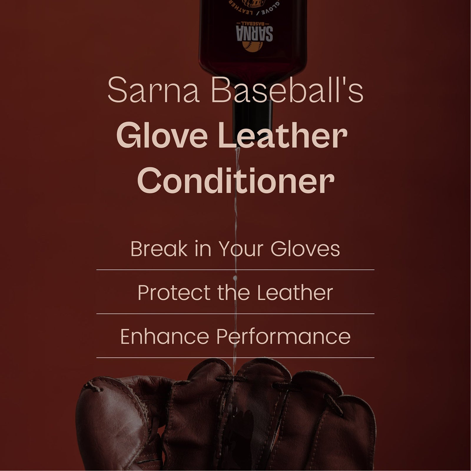Sarna Baseball Glove Leather Conditioner - 8 oz - HIT a Double - 1