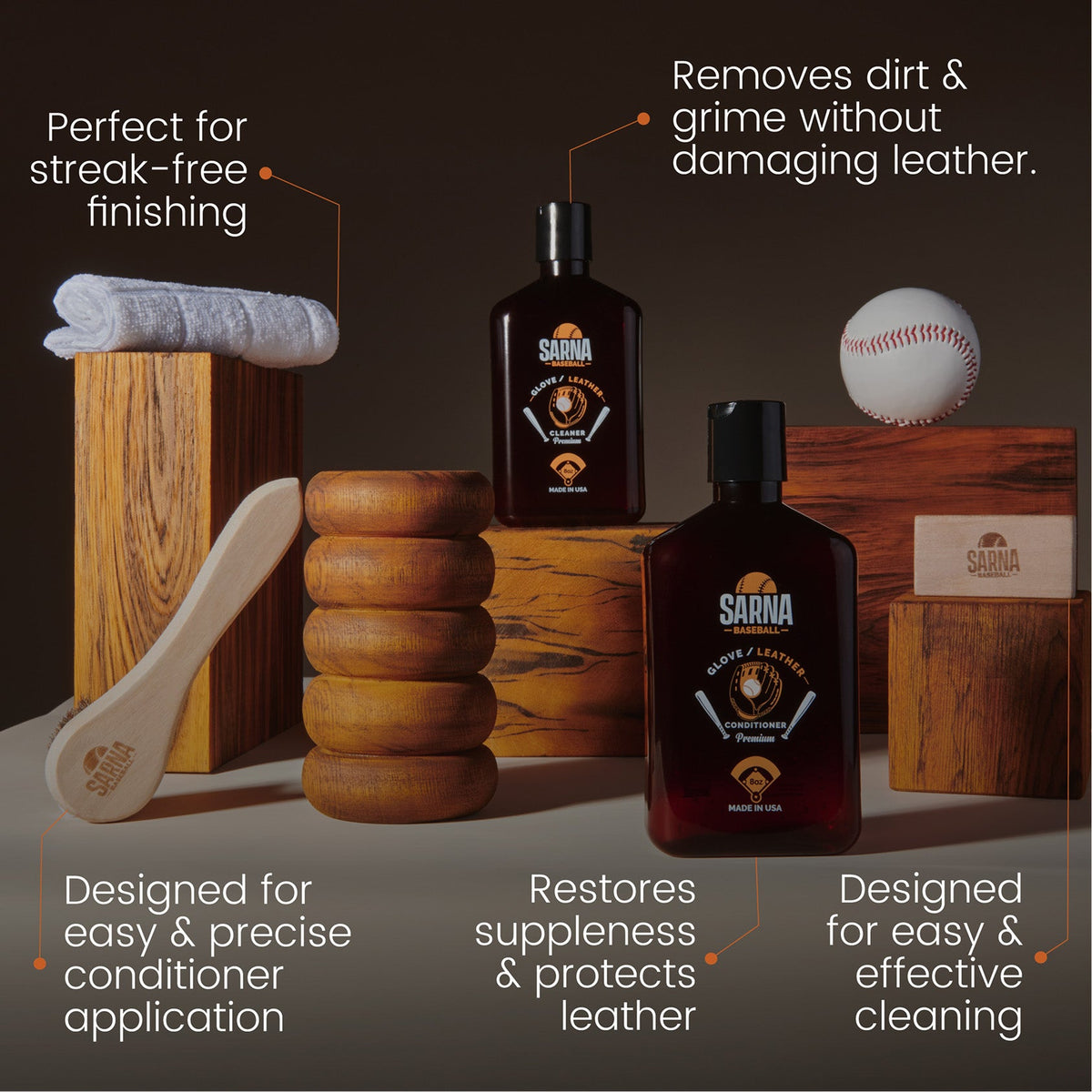 Sarna Baseball Glove Maintenance Kit - 1 ea - HIT a Double - 3