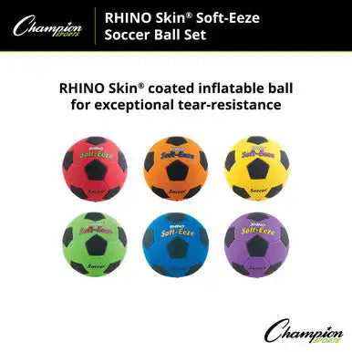 Champion Sports RSEBS Rhino Soft-Eeze Soccer Ball - Set