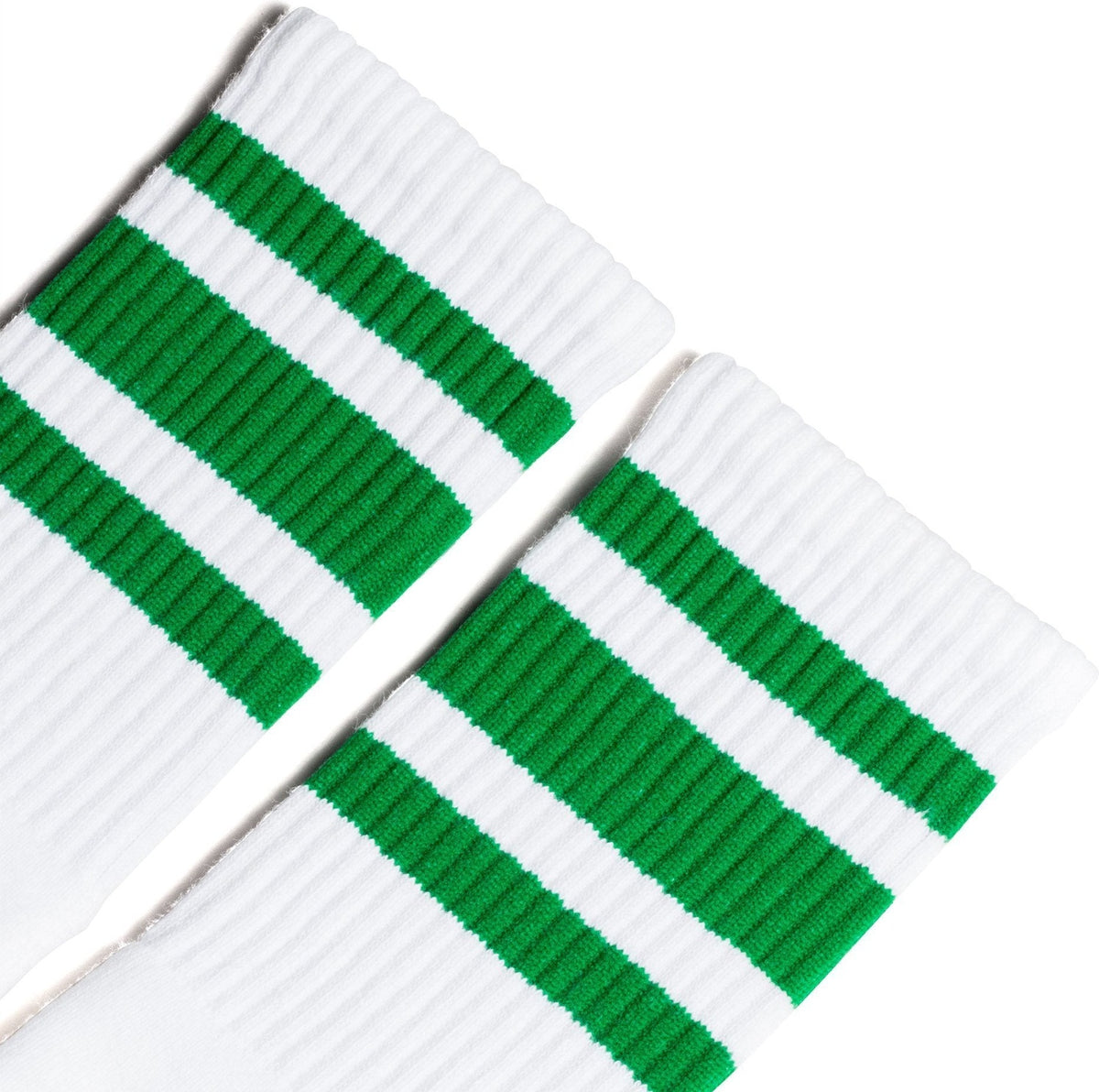 SOCCO Green Striped Socks - White