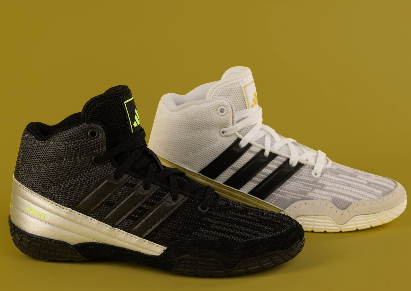 Adidas 237 SpeedEx Youth Wrestling Shoes  - Black Grey Solar Green - HIT a Double - 1