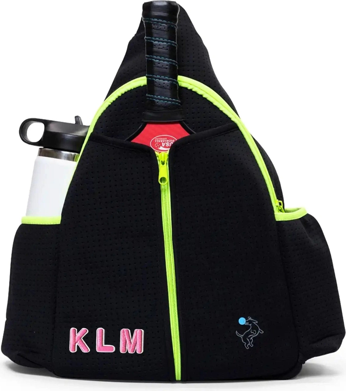 Pickleball Sling Bag - Black (Personalization Available)