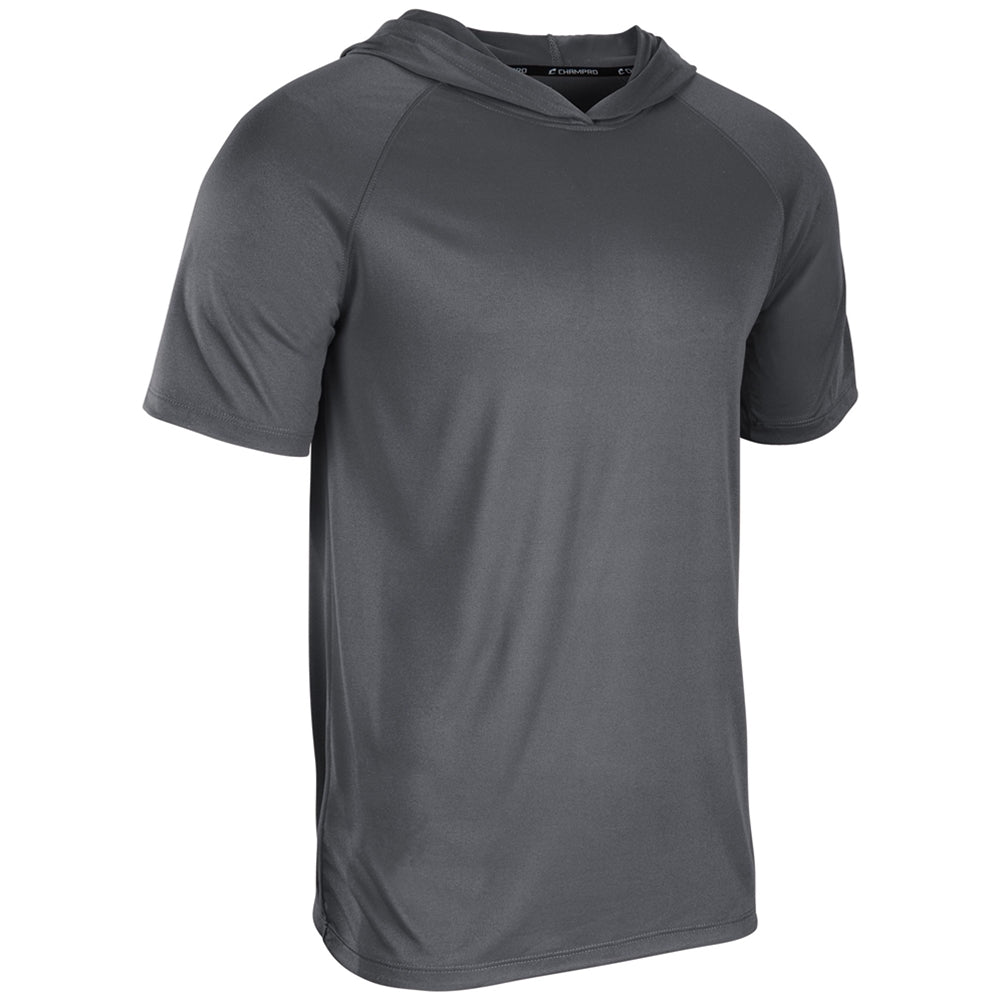 Champro T103 Arena Short Sleeve Hoodie T-Shirt - Charcoal