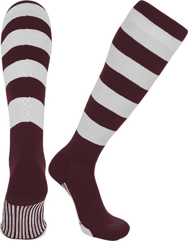 TCK Ace Knee High Socks - Maroon White - HIT a Double