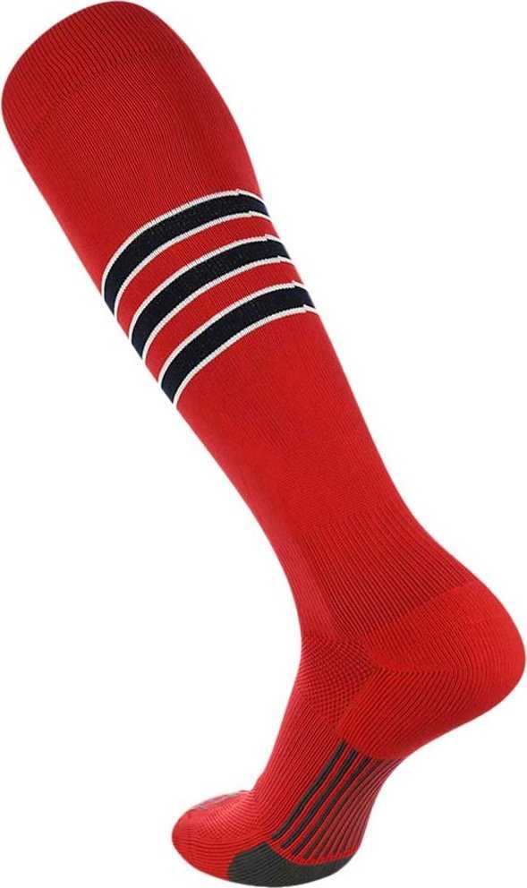 TCK Dugout Knee High Socks - Scarlet White Navy - HIT a Double - 4