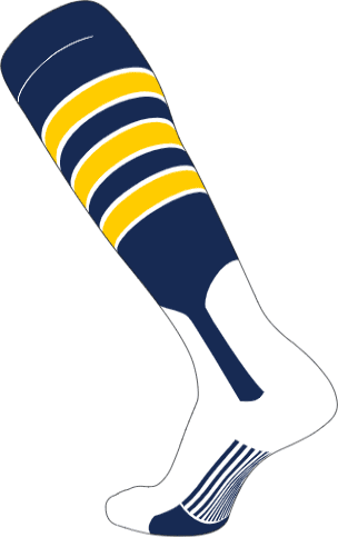 TCK Dugout Knee High Stirrup Socks - Navy White Gold - HIT a Double - 2