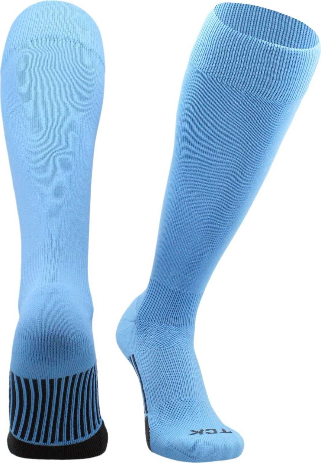 TCK Dugout Solid Color Knee High Sports Socks - Columbia Blue - HIT a Double - 1