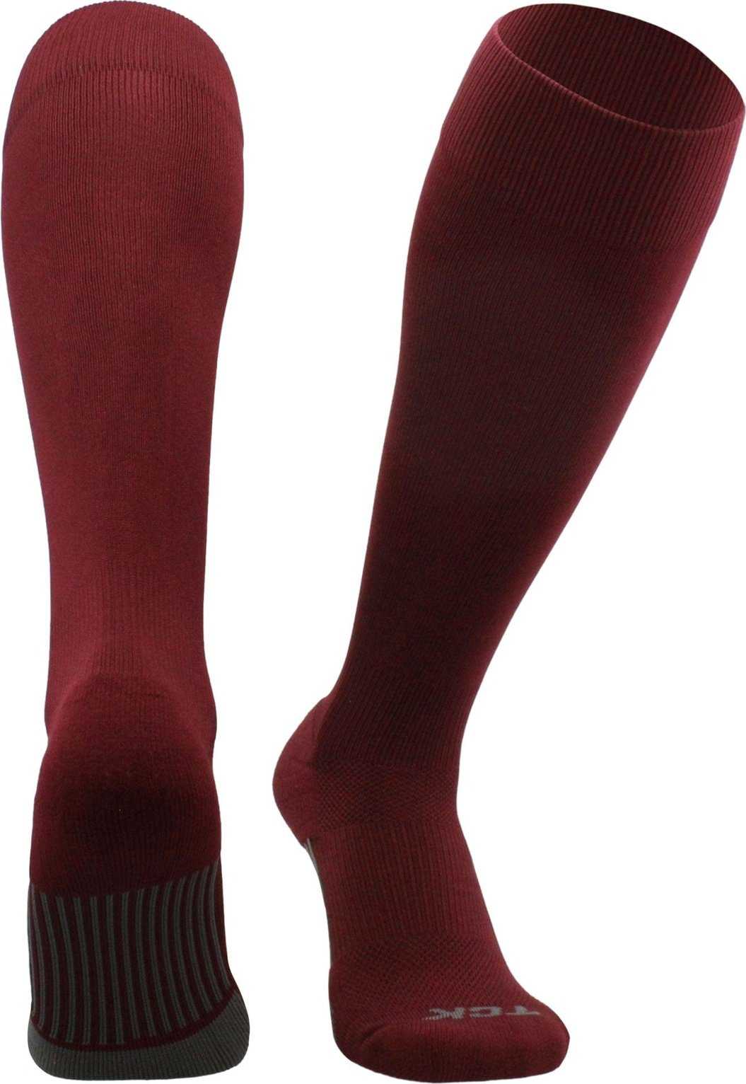 TCK Dugout Solid Color Knee High Sports Socks - Maroon - HIT a Double - 1