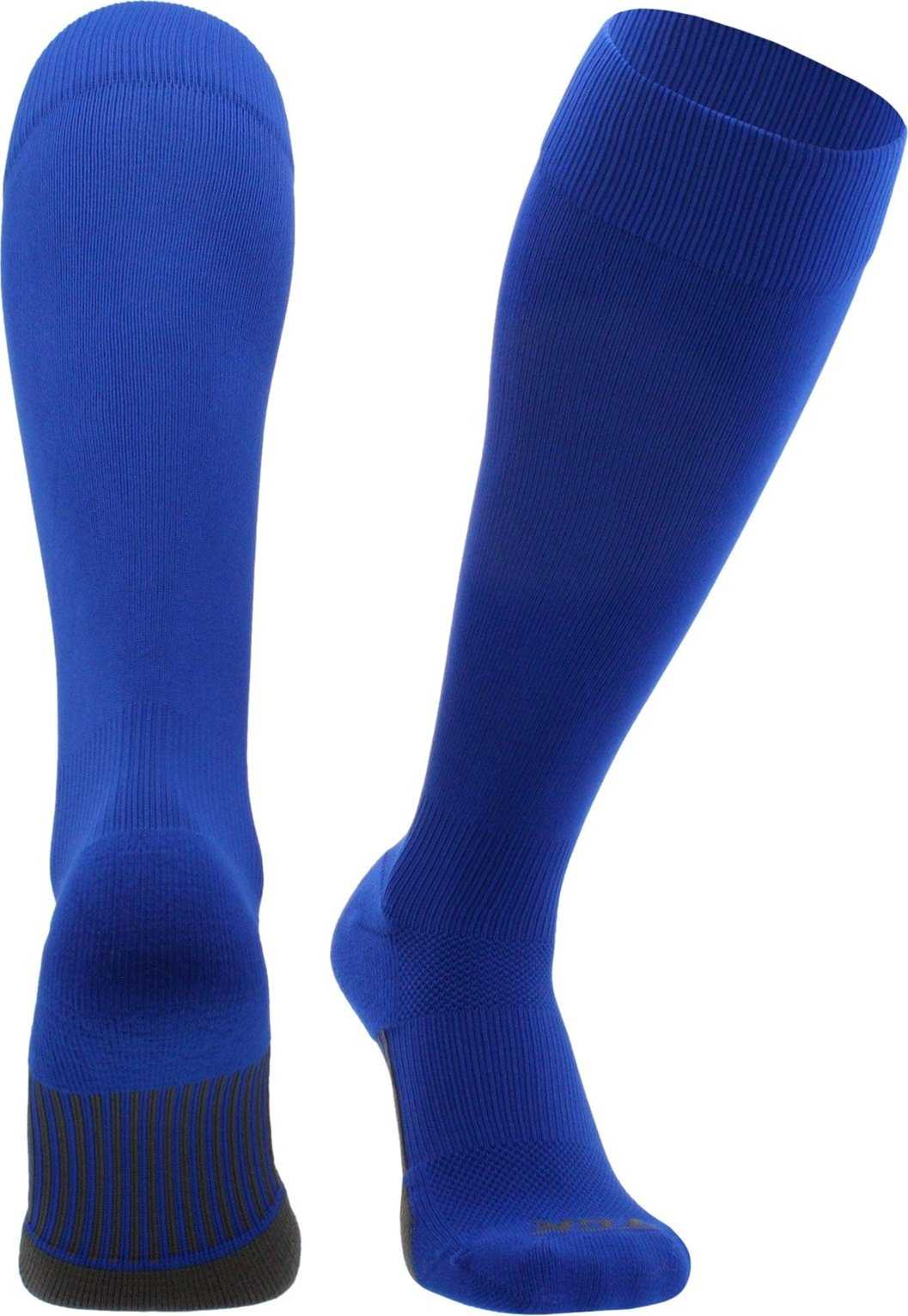 TCK Dugout Solid Color Knee High Sports Socks - Royal - HIT a Double - 1