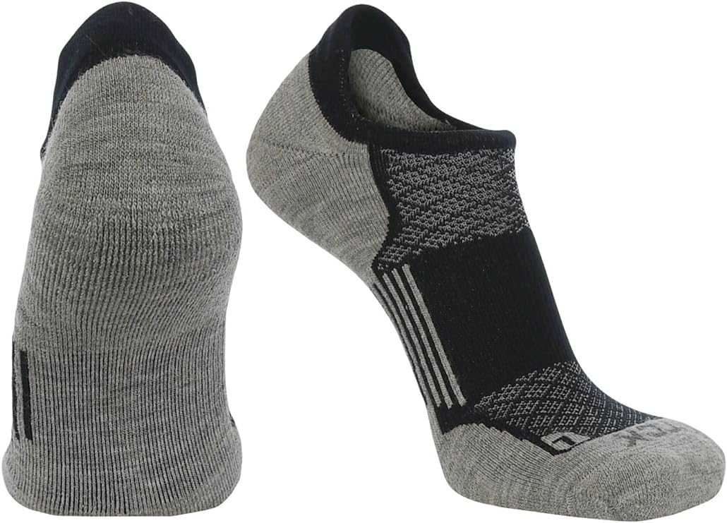 TCK Tour Golf Socks for Men and Women's No Show - Black Gray - HIT a Double