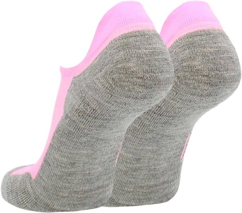 TCK Tour Golf Socks for Men and Women&#39;s No Show - Hot Pink Gray - HIT a Double