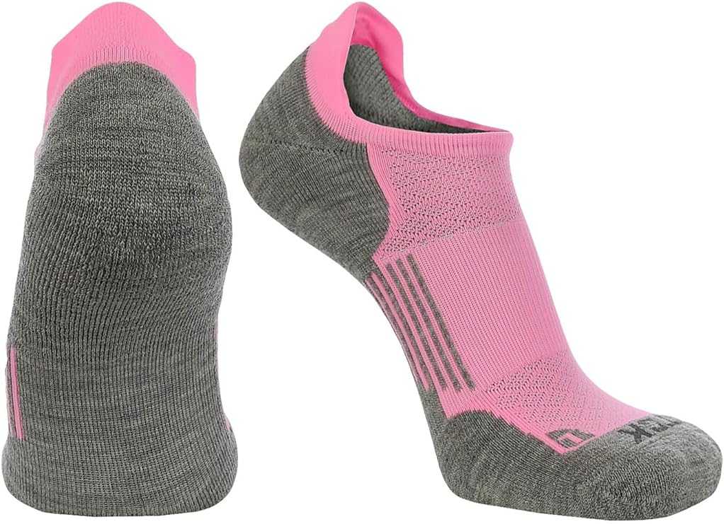 TCK Tour Golf Socks for Men and Women&#39;s No Show - Hot Pink Gray - HIT a Double