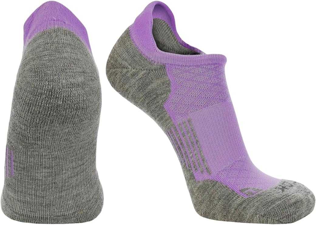 TCK Tour Golf Socks for Men and Women&#39;s No Show - Lavender Gray - HIT a Double