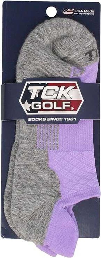 TCK Tour Golf Socks for Men and Women&#39;s No Show - Lavender Gray - HIT a Double